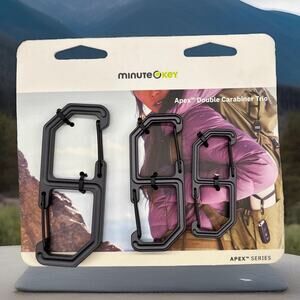 Apex Double Carabiner Trio Aluminum Anodized Black Minute Key 6061 Aluminum {D}